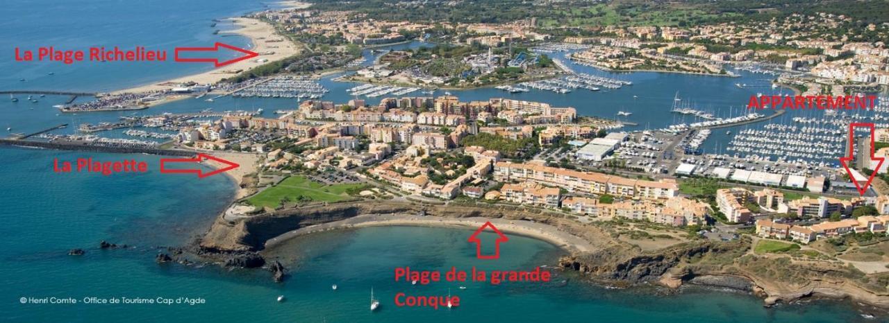 Cap D'Agde 300M Plage Du Mole,Vue Port,Parking,Lave Linge,Piscine Appartement Buitenkant foto